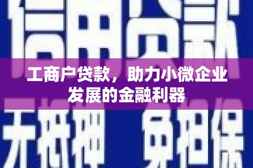 南雄工商户贷款，助力小微企业发展的金融利器
