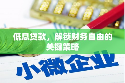 南雄低息贷款，解锁财务自由的关键策略